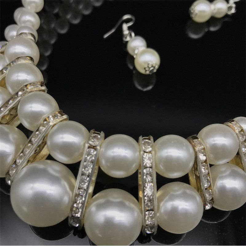 Sheer Trend - Imitated Pearl Simple Elegant Necklace Set