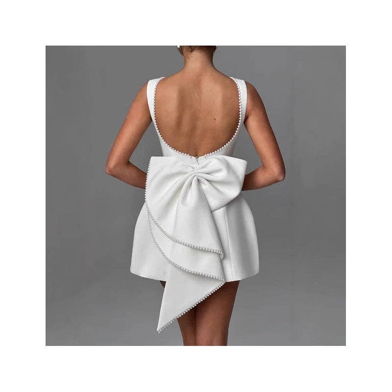 Sheer Trend - Pearl Butterfly Bow Bodycon Mini Dress
