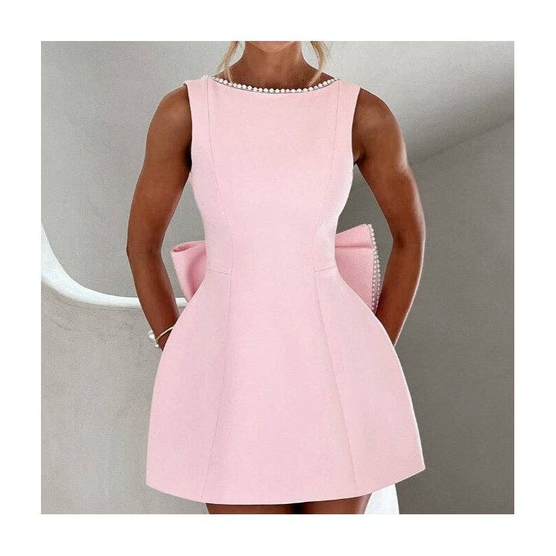 Sheer Trend - Pearl Butterfly Bow Bodycon Mini Dress