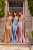 Stone corset bodice gown with side slit